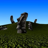 Easter island statues
