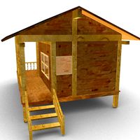 Small wooden cabin