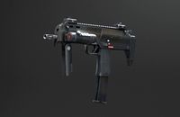 mp7a1 pdw MP7A1 low poly submachine rig rigged war soldier firearm military gun asault rifle smoke fire shot