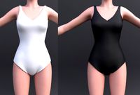 Female bikini - black and white colour swimsuit monokini