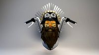 Biker Skull with Beard