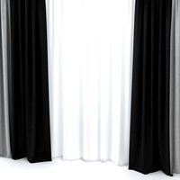 Direct curtains in two colors with tulle