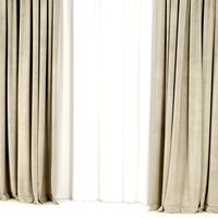 Beige curtains with tulle
