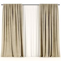 Beige curtains with tulle