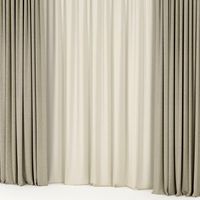 Beige curtains with tulle