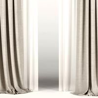 Beige curtains with tulle and a roman curtain