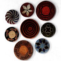 Wicker African wall baskets