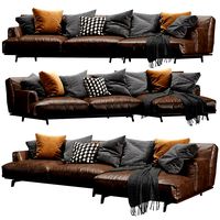 Poliform Tribeca Chaise Lounge Leather