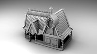 Carved russian house