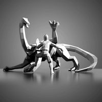 Dragon and Warrior for Papercraft
