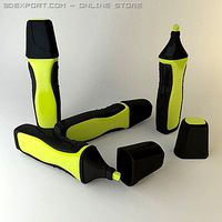 Highlighter Marker Yellow 1 3D Model