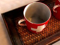 INDO-CHIN CENTER PIECE BASKET WITH SWISS SHORT CUP