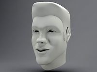 MALE HUMAN HEAD WITH ELONGATED FEATURE