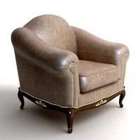 Traditional Style Leather Armchair