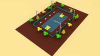 Tennis Court Cartoon - 02