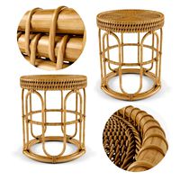 Aloki Side Table in Rattan Bamboo