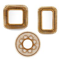 Mirror rattan set 3
