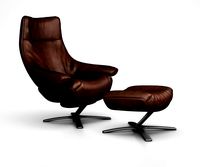 Natuzzi Re-Vive Leather Recliner and Ottoman Set by West Elm