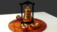 Chinese bell with yuanbao