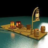 Chinese ancient fishing raft