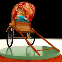 Chinese hand pulled rickshaw