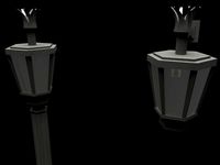 Elegant Antic Street Light and Outdoor Wall Light Low Poly
