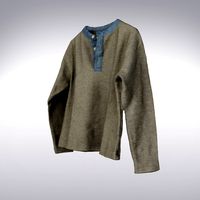 Men's Button Collar Long Sleeve Sweater Gray Blue - 3D Scanned