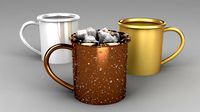 Mug 3D model with icecubes