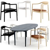 Jari Chair with Round Table and Ellipse Table by BRDR Kruger