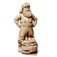 Santa Clause in Shirt Sculpture Ready for 3D Printing