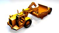 Tractor Scraper Generic Low Poly