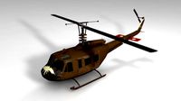 UH-1 US Army Helicopter Low Poly