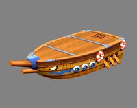 Cartoon Wooden Boat and Pier