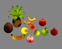 Moldy fruits -coconut-banana-pomegranate-apples-pear-orange