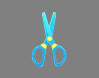Cartoon Plastic Scissors - Blue