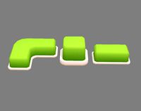 Cartoon green belt - square grass