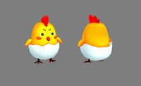 Cartoon yellow chicken