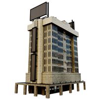 Building Skyscraper City Town Downtown Office Space Work Street
