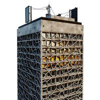 Building Skyscraper City Town Downtown Office Space Work Street