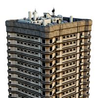 Building Skyscraper City Town Downtown Office Space Work Street