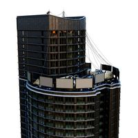 Building Skyscraper City Town Downtown Office Space Work Street