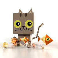 Cute Lowpoly Cartoon Isometric Cat Animal 3d Model