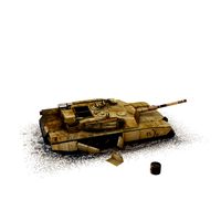 Damaged M1 Abrams high poly