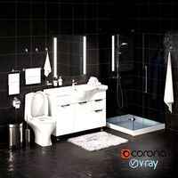 Set of bathroom equipment and accessories for bathrooms