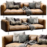 Living Divani Leather Sofa Rodwood