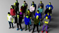 20 Low Poly colored people vol 1