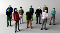 10 colored low poly people vol 2