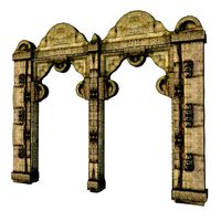 Dry Stone Wall 01 Arches Pillar 01