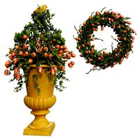 Vase with flowers and wreath 04