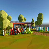 Low poly Garden Cafe